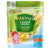Heinz Кашка 5 злаков с молоком, бананом и яблоком  дой-пак