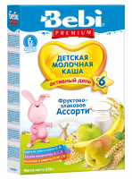Bebi Детская молочная каша Premium Активный день Фруктово-злаковое Ассотри